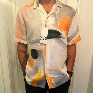 Brand New - Zara Linen Print Shirt